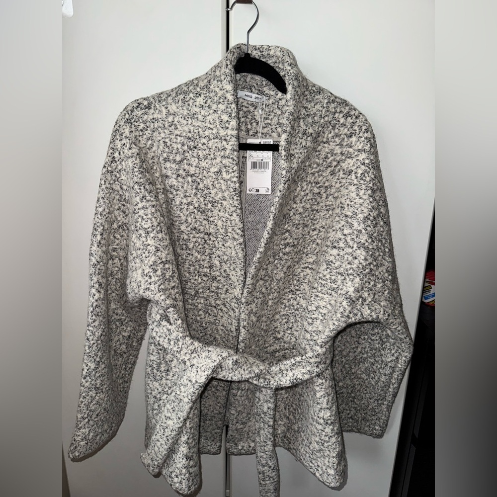 Mango Woven Jacket with Belt | Cream/Beige | Brand New with Tags | Size XL